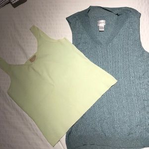 2 sleeveless sweaters